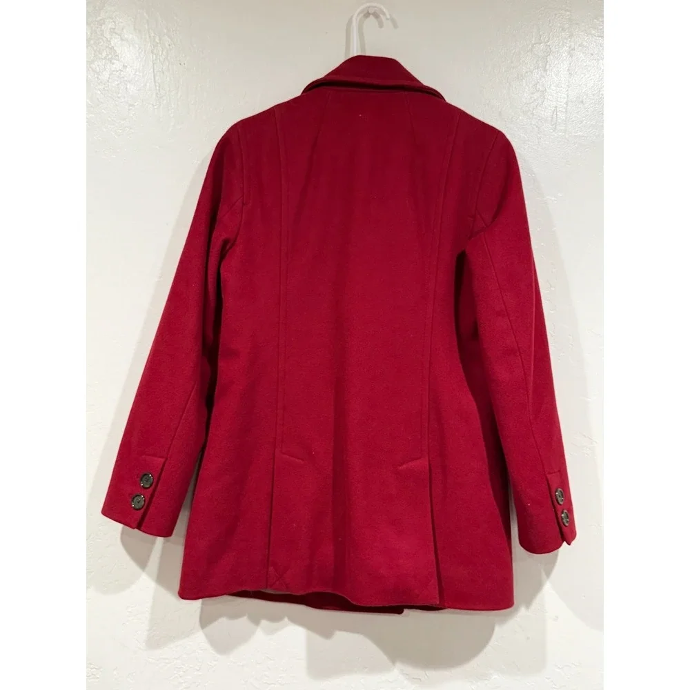 J.Crew Womens Red Wool Blend Thinsulate Pea Coat Jacket 61417 Size XS - Picture 3 of 9